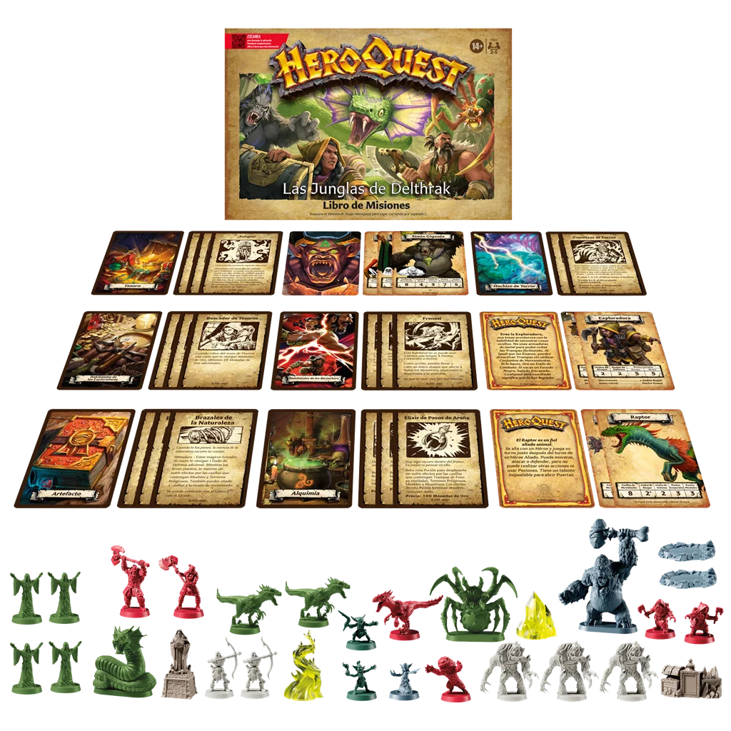 Heroquest, the jungle of Delthrak, board game in Spanish, self-playable expansion, you can play with or without the original game, limited edition