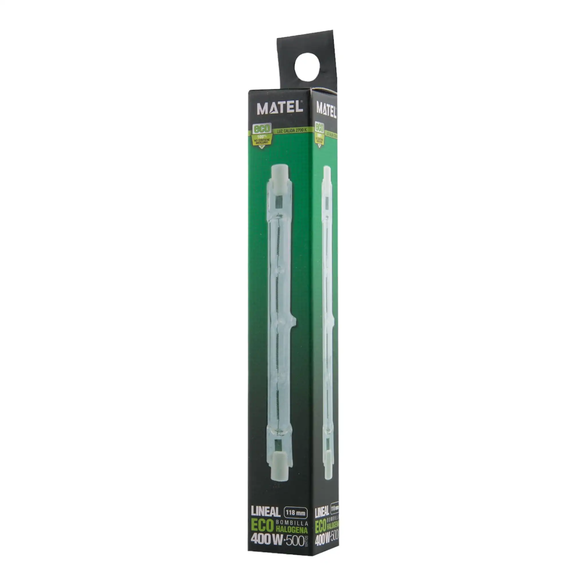 Bombilla Halógena Lineal 118mm Luz Calida 2700K 400W Eco Matel