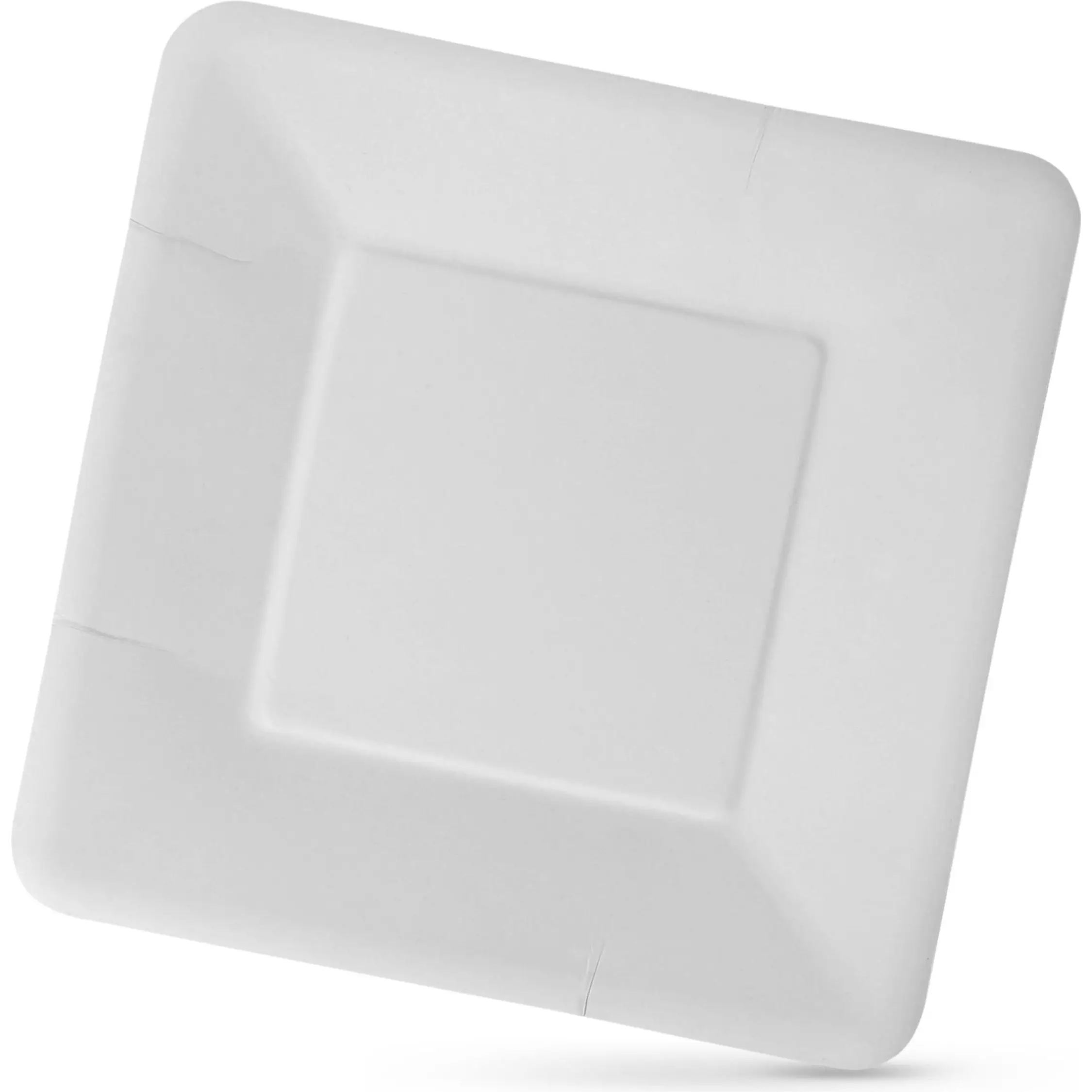 Algon - Set de Platos Rectangulares de Cartón Desechable Blanco 18cm - 100 Unidades - Resistentes y Ecológicos
