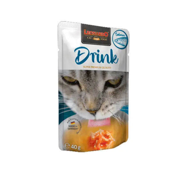 Leonardo Drink salmon soup 20 sachets x 40 gr-complementary food for adult cats that favors fluid intake