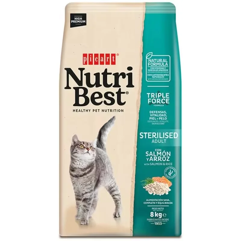 Picart Nutribest Cat Adulto Sterilised Salmón & Rice 8 Kg
