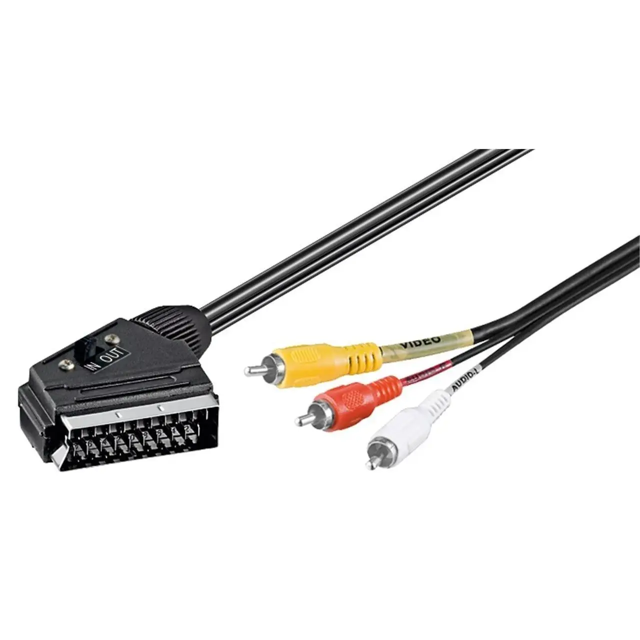 Electro Dh Cable EURO IN/OUT A 3 RCA Macho Con Conmutador 3 Metros