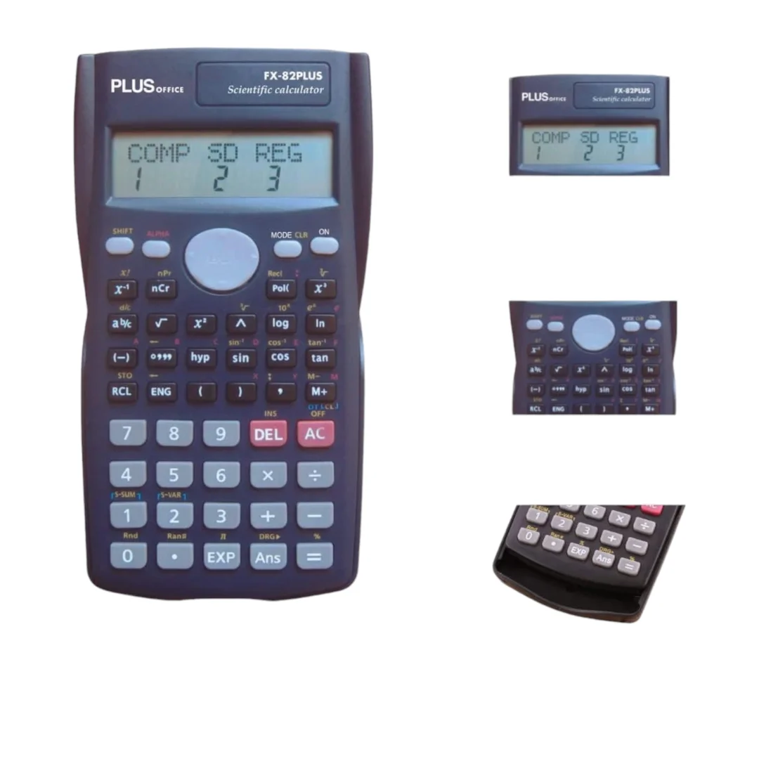 CALCULADORA CIENTÍFICA PLUS OFFICE ORIGINAL Pantalla de 2 líneas - 10+2 dígitos Funciones hiperbólicas y trigonométricas, repetición que permite visua