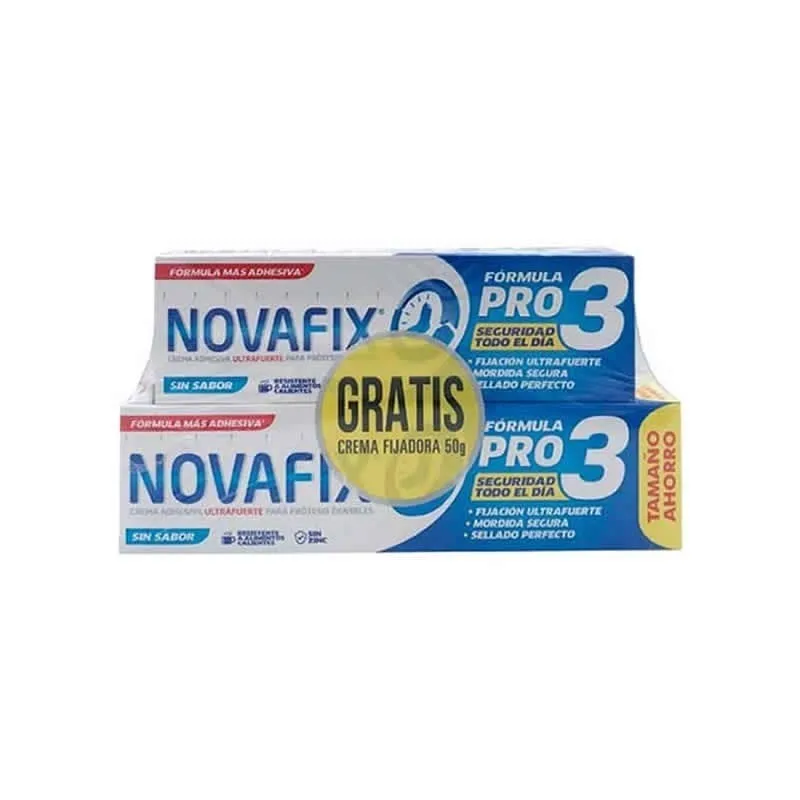 Crema Fijadora Novafix Pro3 Sin Sabor 70g + Regalo 50g