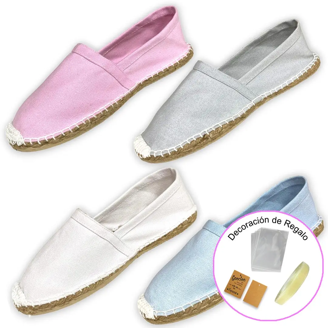 Alpargatas mujer boda Esparto 4 colores (Regalo Bolsa + Tarjetita + Cinta)-(12/24/36/48 pares) mundiBODA modelo 35015