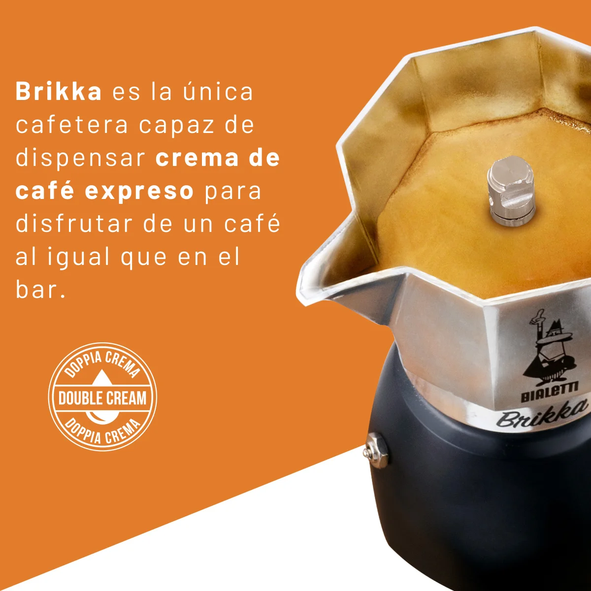 Bialetti - Brikka, the only coffee maker capable of making a creamy Espresso, 4 cups (170 ml), aluminum and black-high quality Italian coffee maker