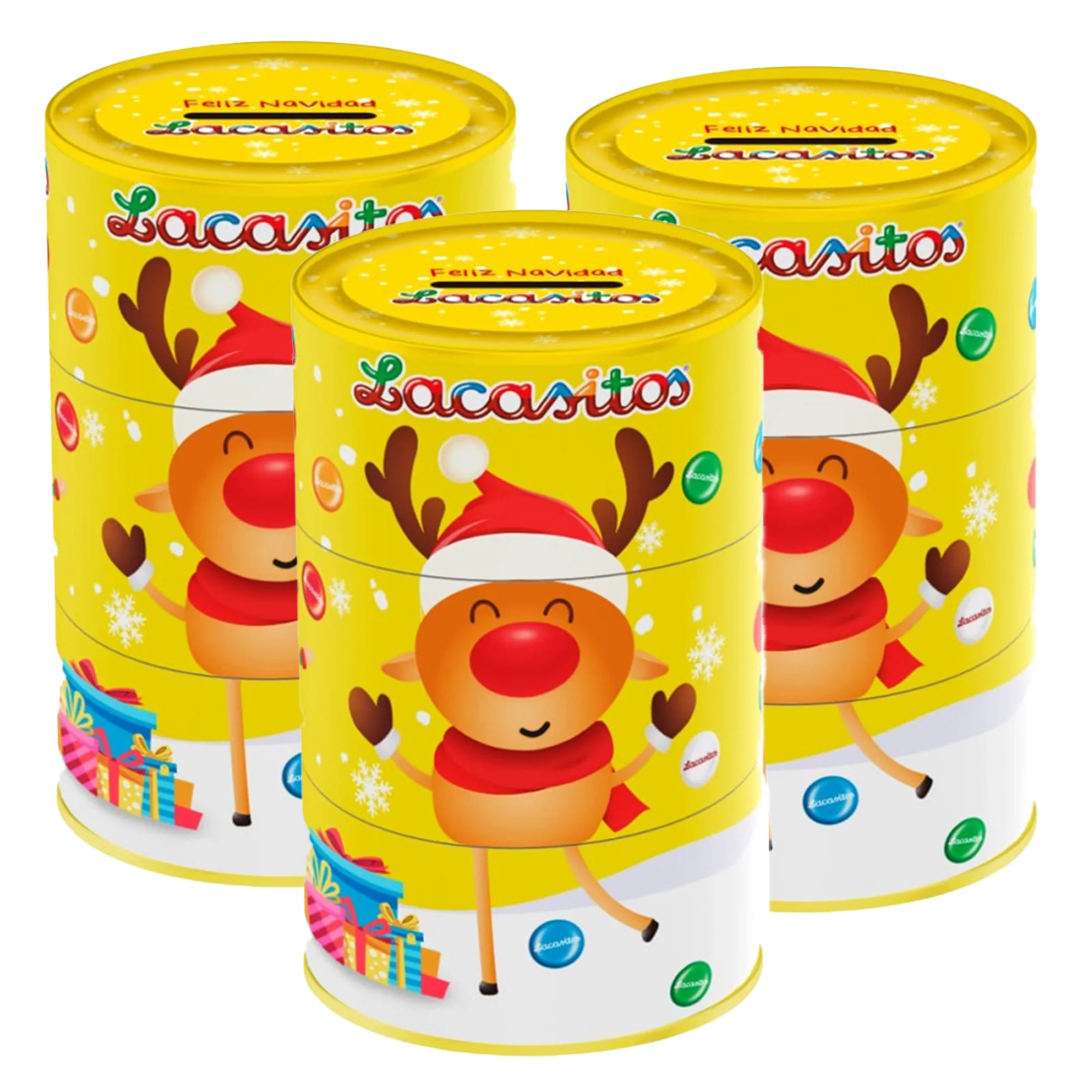 Lote de 3 Latas Huchas de Lacasitos Navideñas 80G