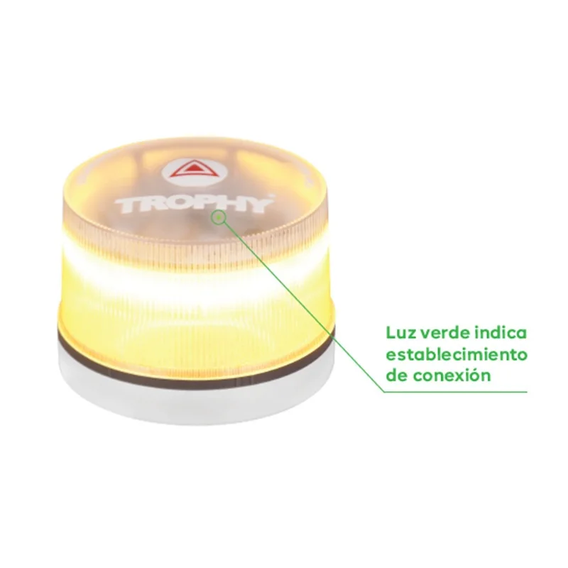 Trofeo - Faro di emergenza V16, Luce di emergenza IoT V16 con geolocalizzazione, Pronto dal 2026, Faro collegato con DGT 3.0, Segnale V-16 per auto, Notifica di posizione.