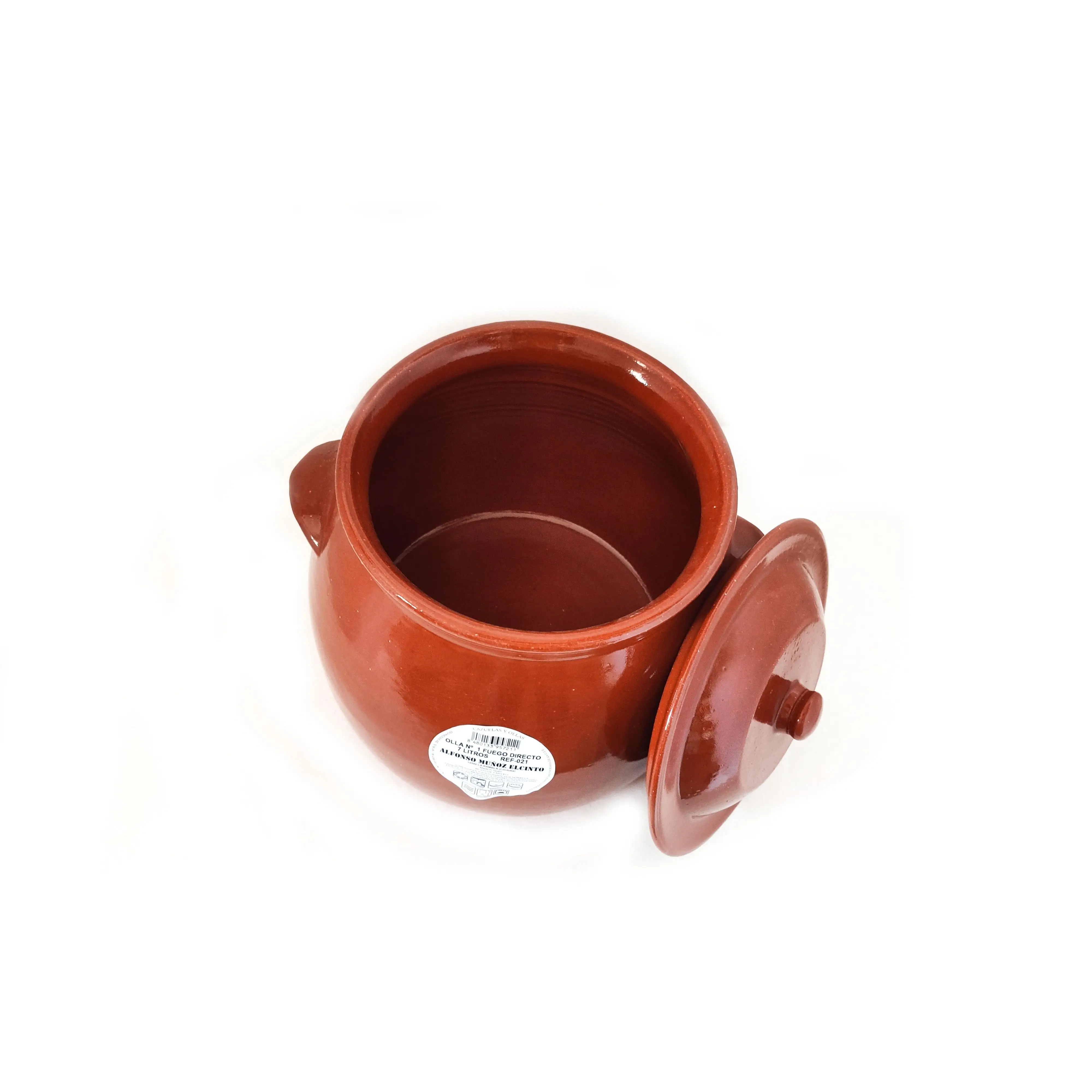 Olla Nº 1 de barro capacidad 7L | Olla de barro tradicional | Olla de barro de cerámica | Puchero | Olla para fuego directo | Horno | Cocidos | Guisos | Tradicional | Horno de leña | Fuego lento