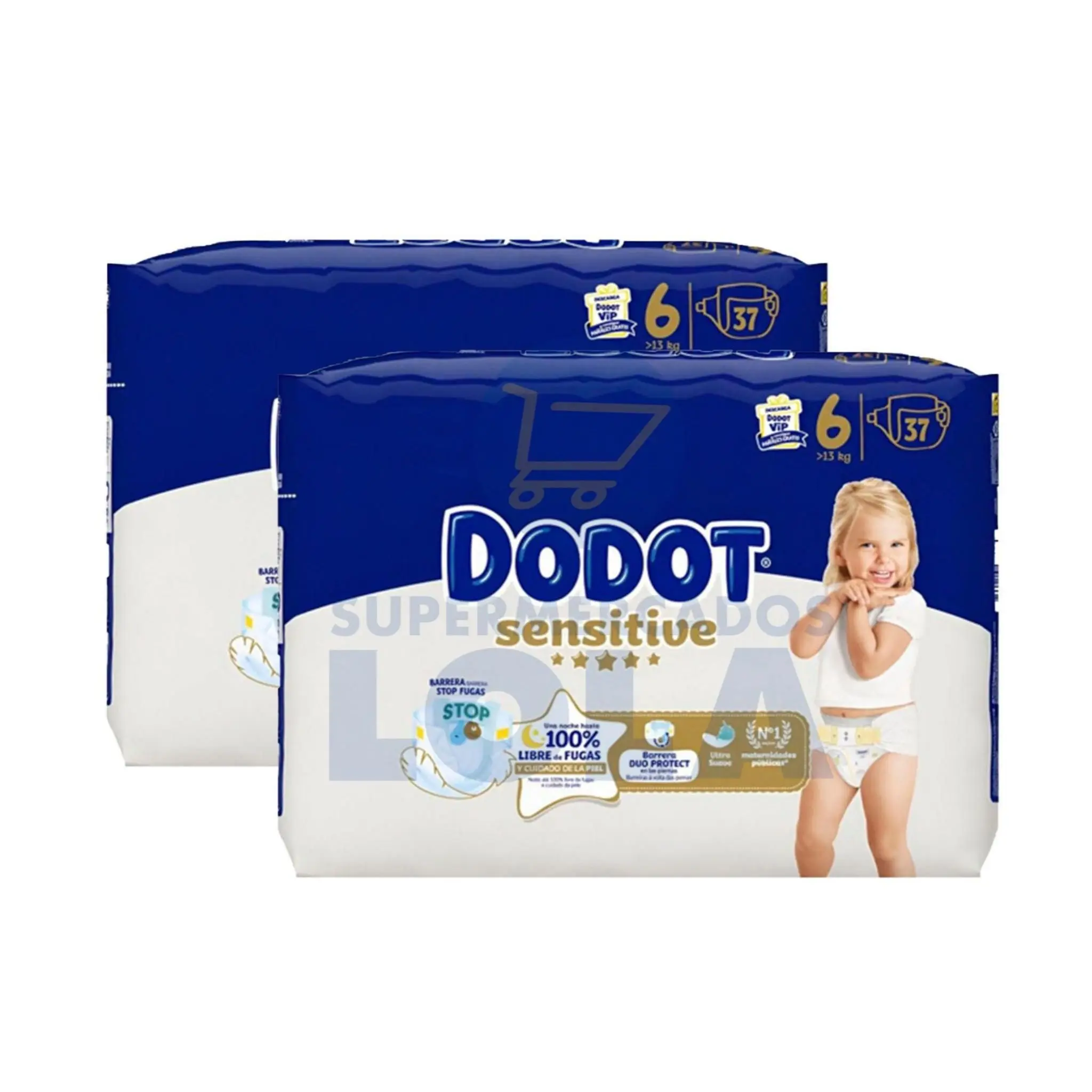 PACK de 2 - Pañales Dodot Sensitive Talla 6 -  74 unidades
