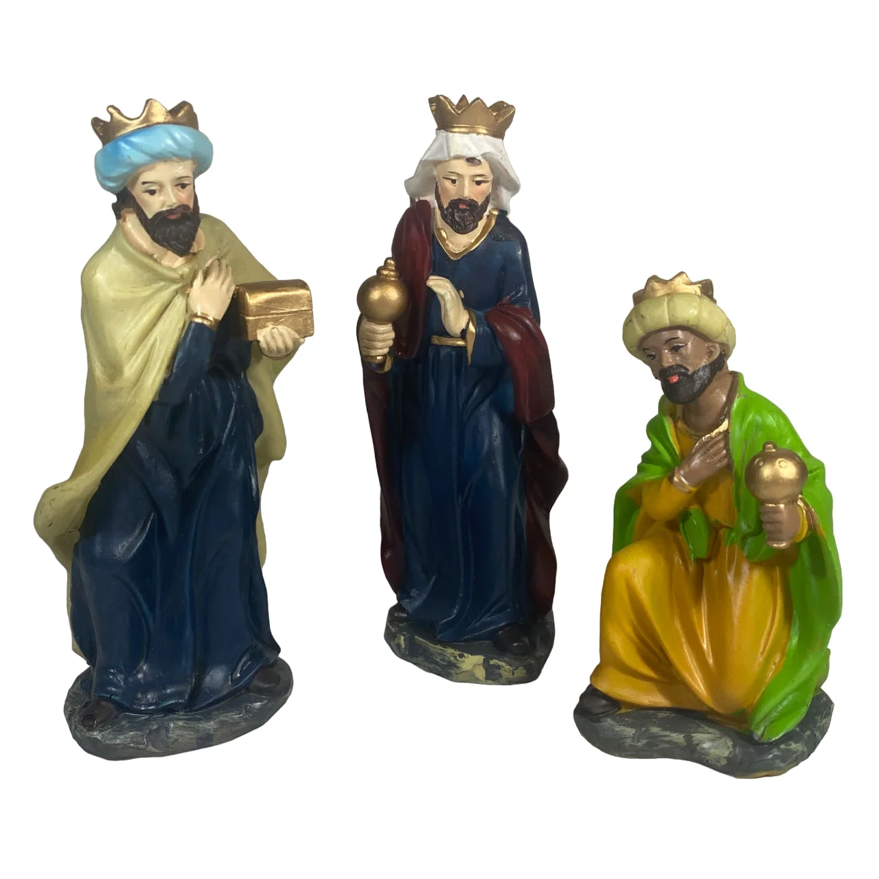 Maxia Market - Set X3 Reyes Magos Melchor, Gaspar y Baltasar Para Decoracion Navidad Figuras Pesebre Belén