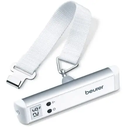 Beurer LS10 - Básculapara maletas, capacidad de 50 kg, con linterna, ideal para viajes, color blanco