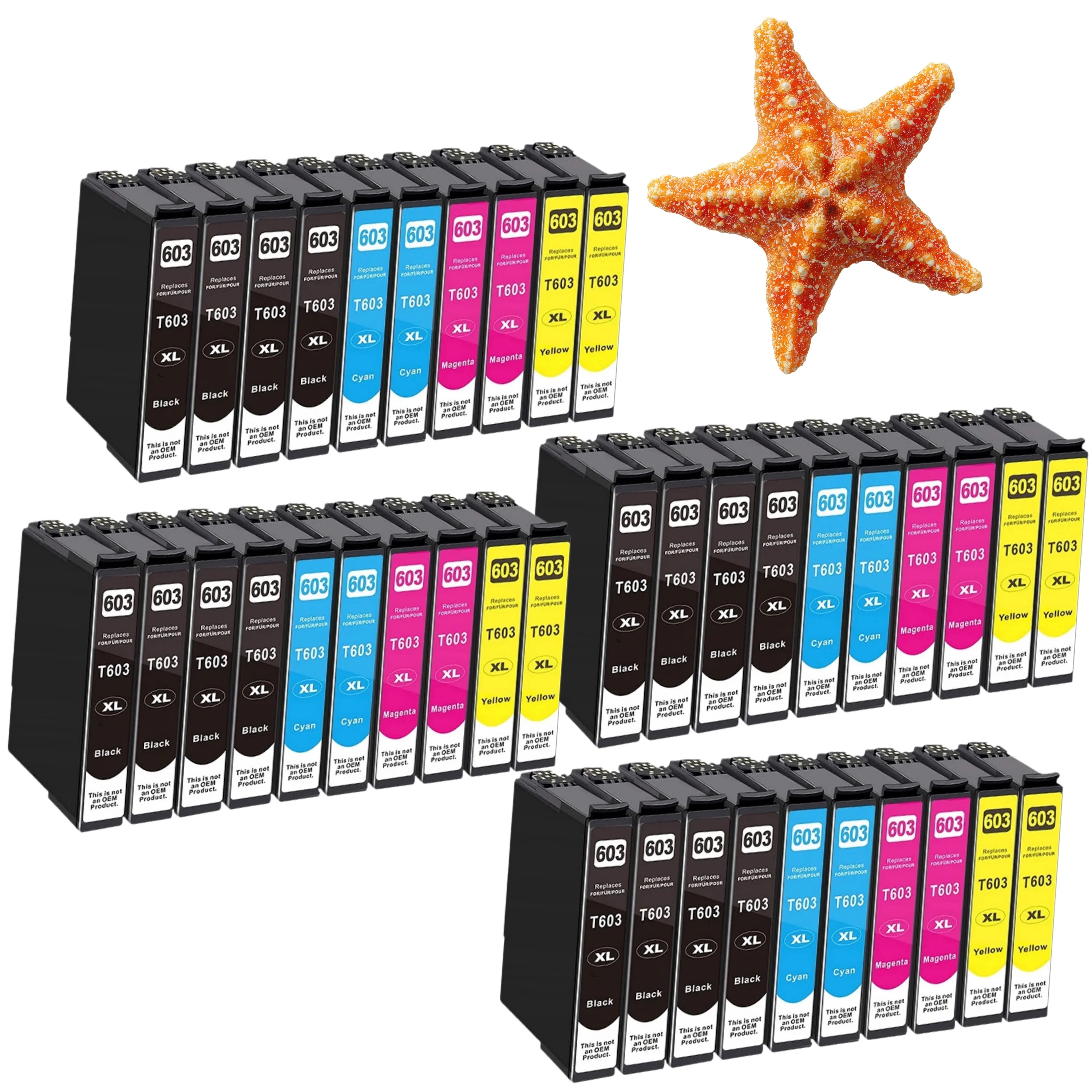 Pack 40 Tintas Compatibles con 603XL Epson Expression Home XP-2100 XP-2105 XP-3100