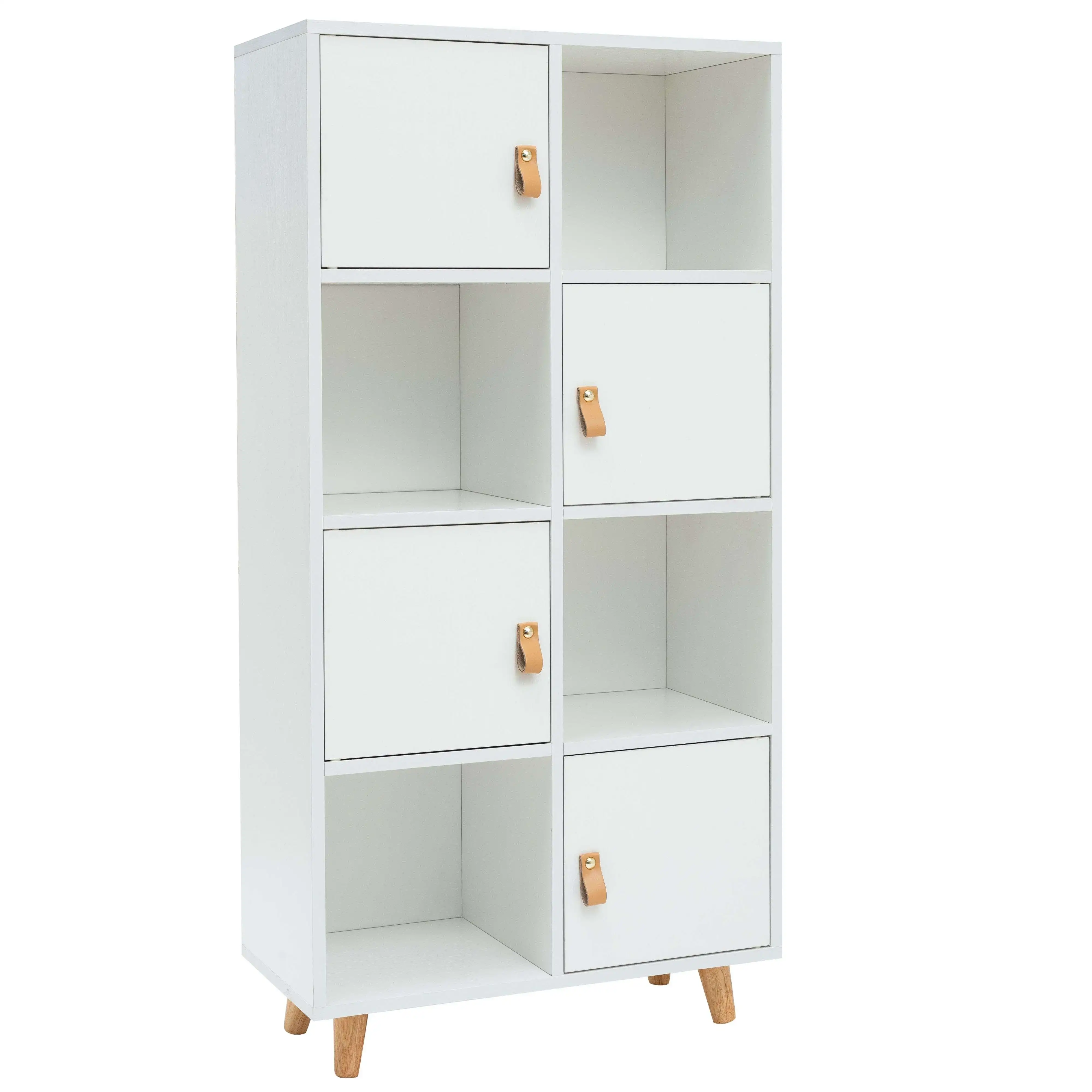 Miroytengo Estantería Anzio Blanca con 4 Puertas y 4 Estantes