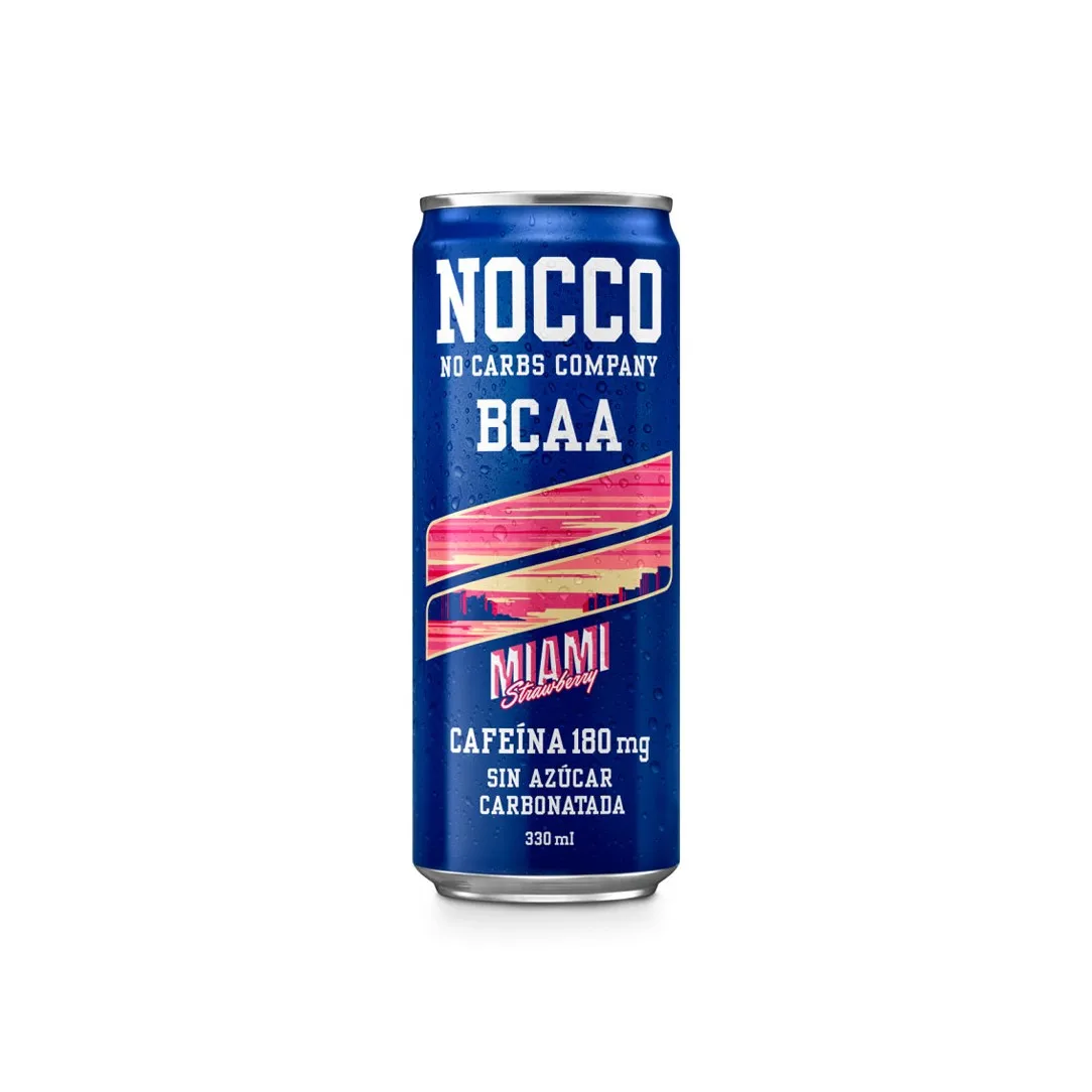 Bebida energetica Miami Strawberry-Fresa con BCAA 330ml Nocco