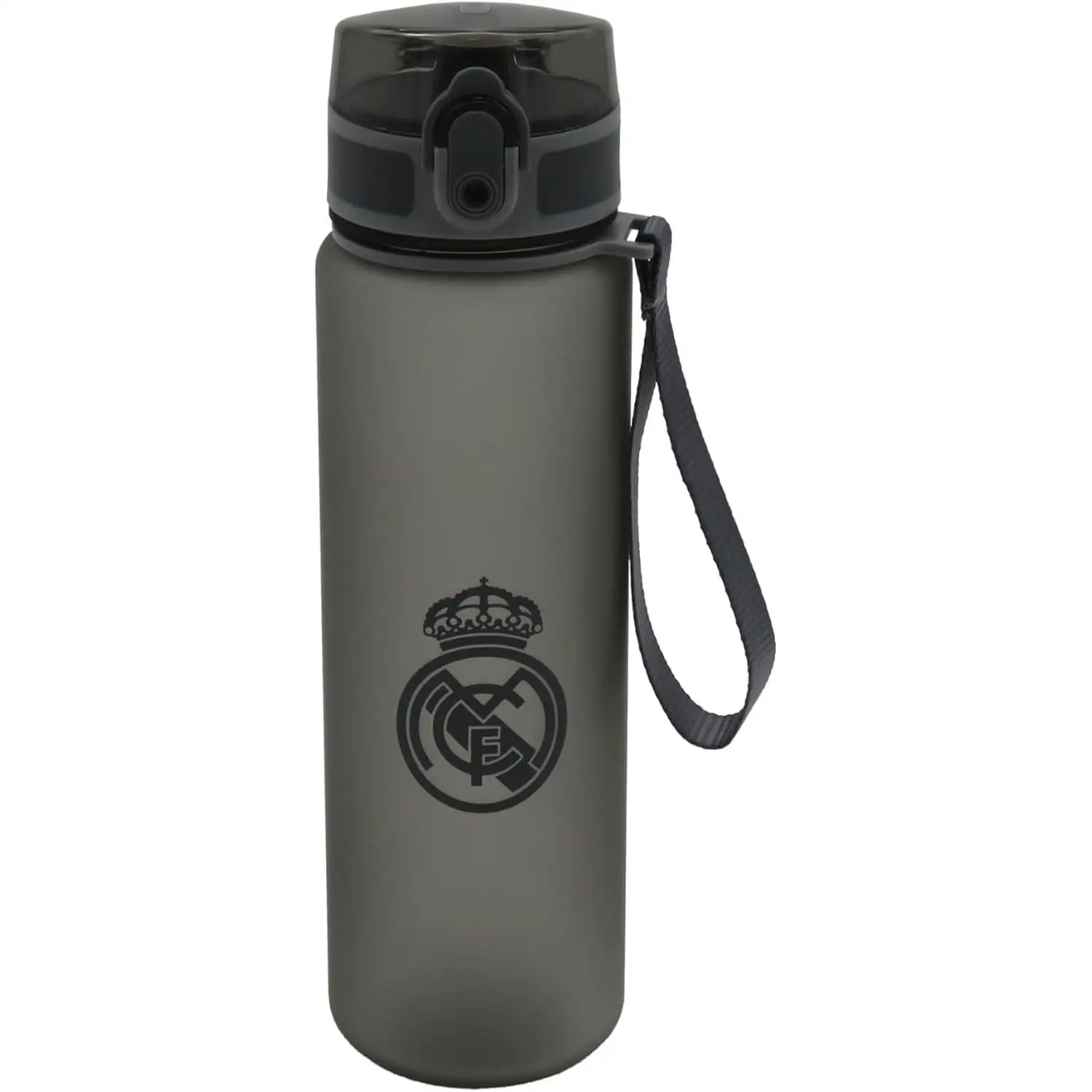 Real Madrid Botella oficial Deportiva cantimplora de Agua 650ml gran calidad Libre de BPA original color gris
