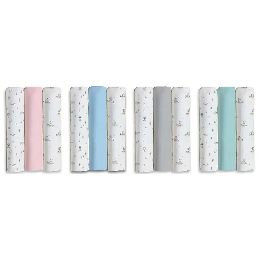 Pack 3 gasas / muselinas bebé Interbaby – 100% algodón, suaves y transpirables, diseños variados selva