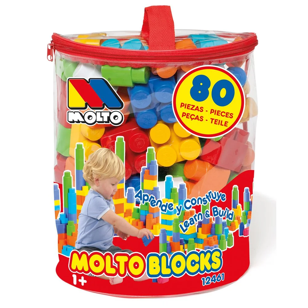 Red molto construction bag with 80 pieces (12461)