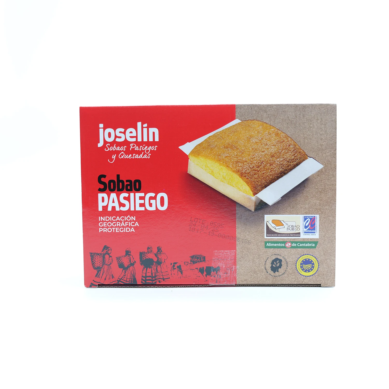 Sobaos Pasiegos Joselín Medianos con Mantequilla – IGP, Paquete de 8 Unidades (600 g), Envueltos Individualmente