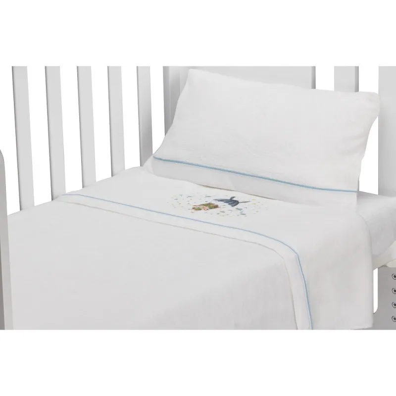 Sheets cradle winter coral 60X120 parachute gift set of 2 Combs. Interbaby blue Bco Color