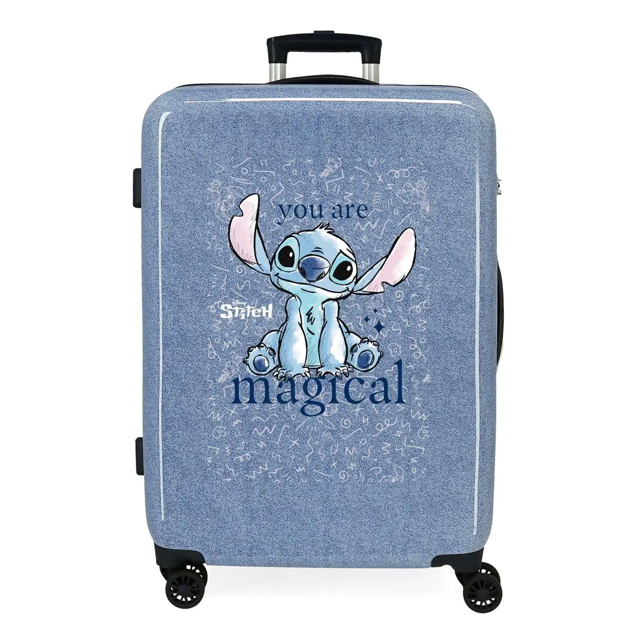 Maleta mediana Disney Stitch You are magical ABS con capacidad de 68,77L Denim