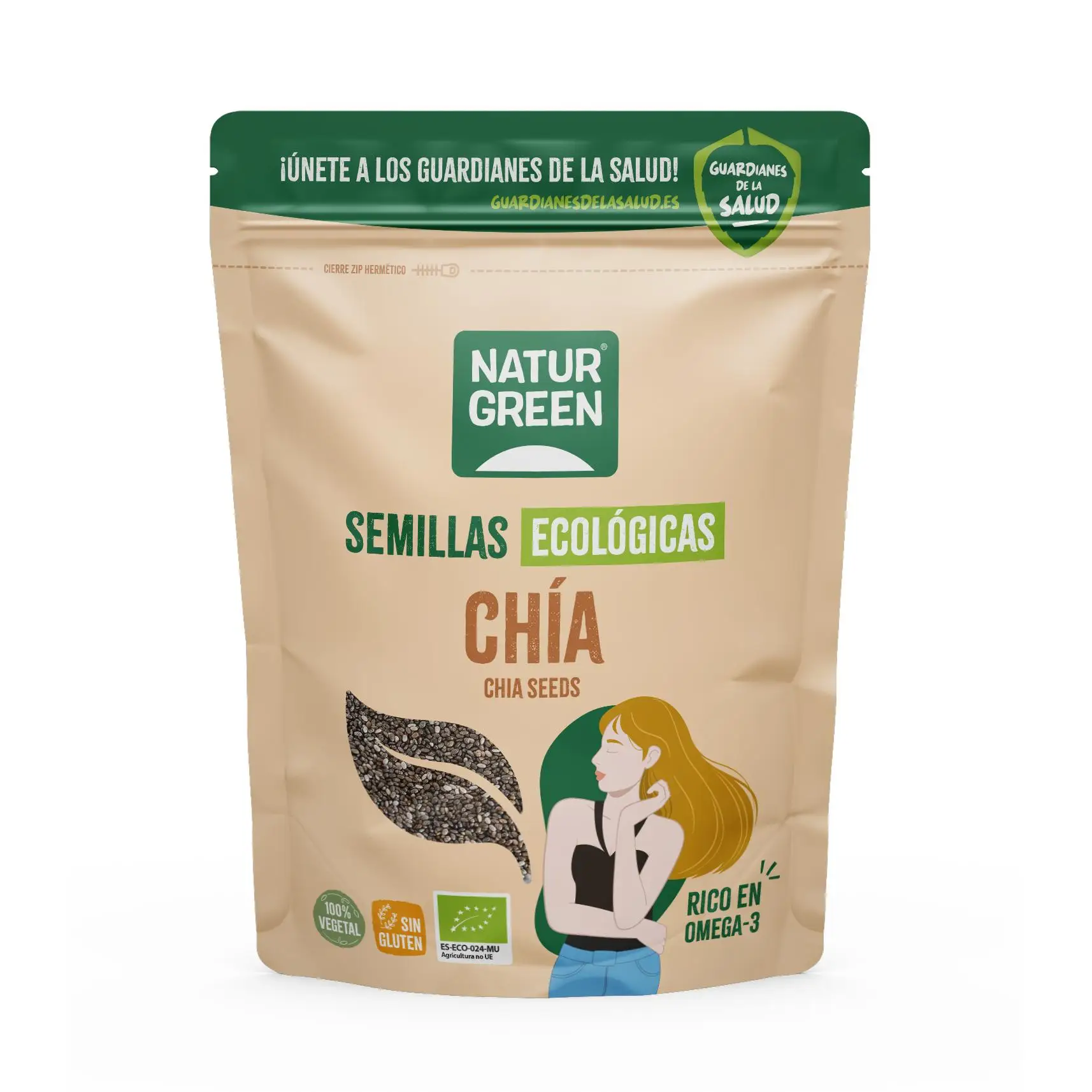 Chia Bio Naturgreen seeds 500 grams-low sodium and high fiber content