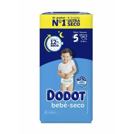 DODOT Pañal Bebé Seco Talla 5 - 54 Unidades