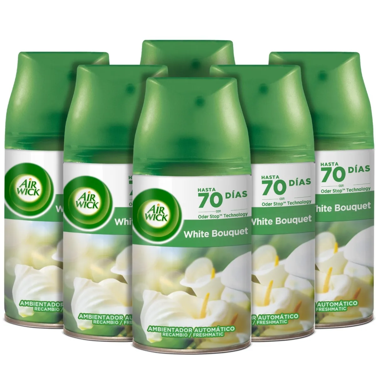 Air Wick Ambientador Freshmatic Aroma Flores Blancas Pack 6 recambios