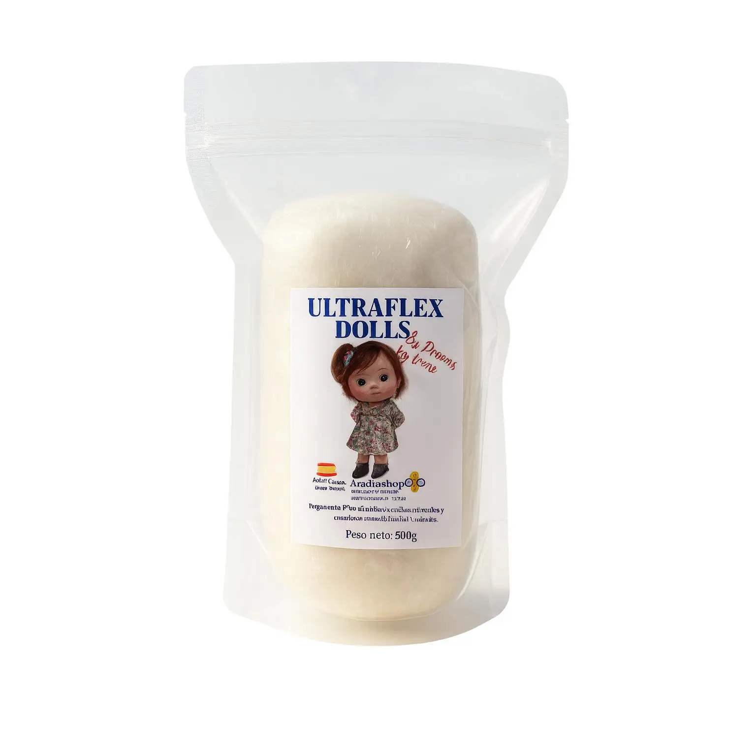 Porcelana Fría Flexible DOLLS AradiaShop@- Pasta para Modelar Firme y Antigrietas para Muñecas, Manualidades y Figuras (250g / 500g)
