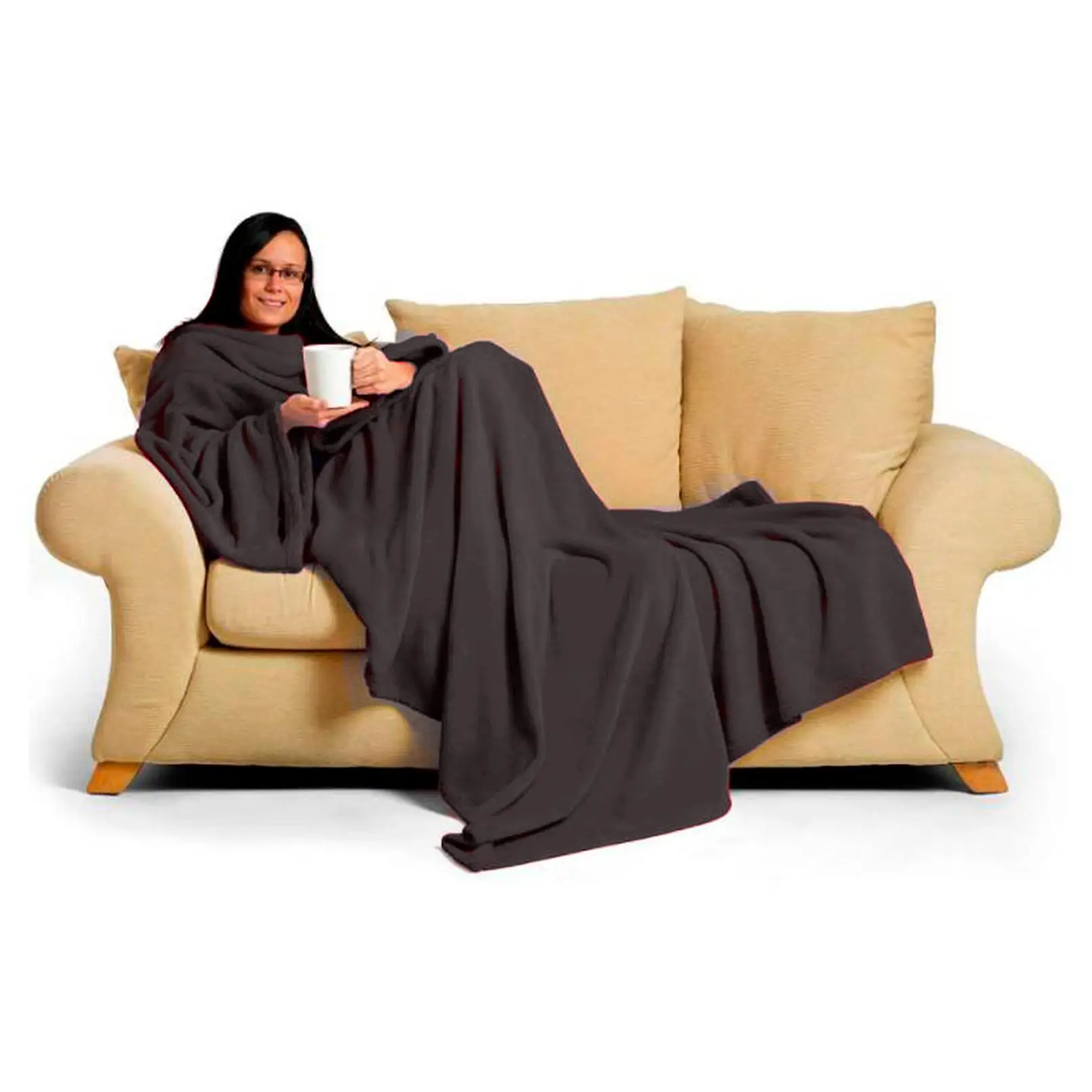 Batamanta | Soft and warm to the touch, very comfortable and light | Sofa blanket, great for gifting | Keeps the body warm | Black Color | Brand RevolutionLine