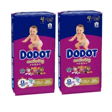 Pañales Dodot Activity Talla 4. Pack Ahorro 2 x 58