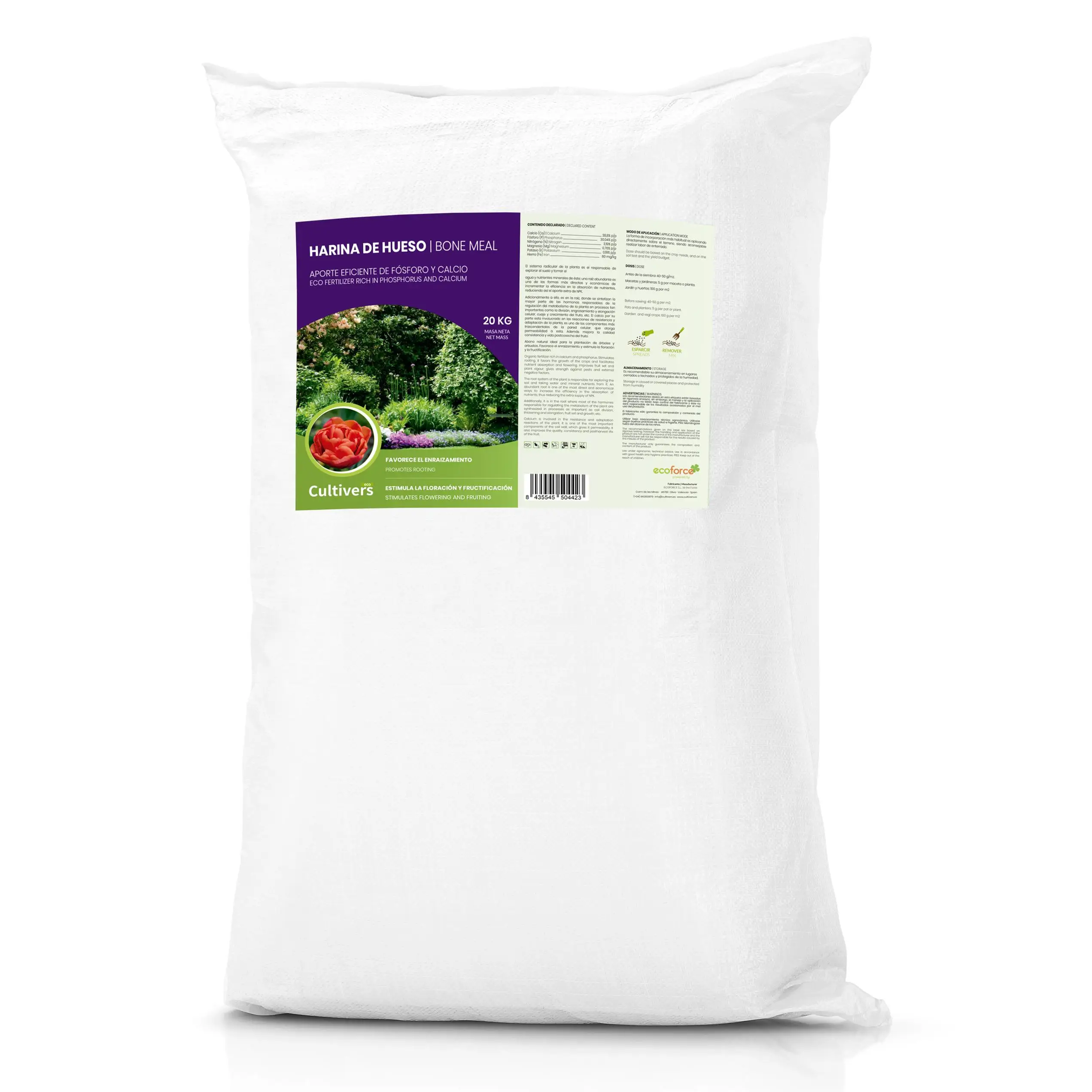 CULTIVERS Harina Hueso Ecológica 20 kg