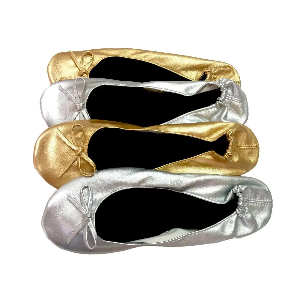 Manoletinas Plegables para Boda Hechas en España - 50 Pares con Bolsa de Organza y Etiqueta para Dedicatorias - Colores Surtidos Plata, Bronce y Champán - Tallas M y L - Marca Manola