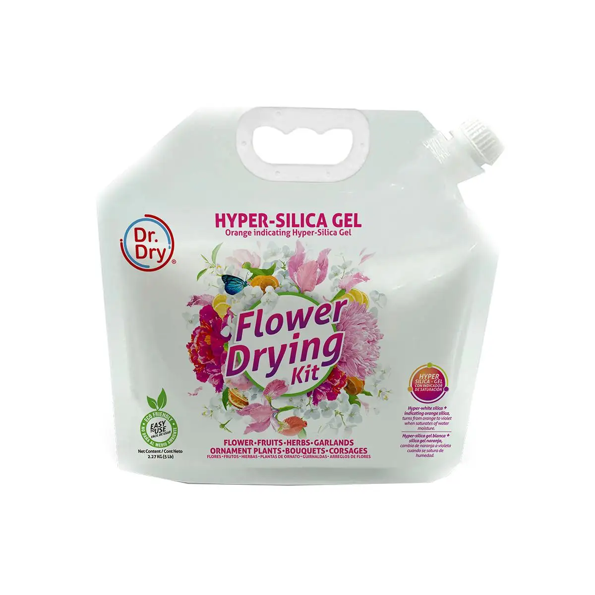 Silica Gel Secado de Flores y Frutos (Hyper Silica) 2.2 kg - Dr. Dry Flower Drying Kit