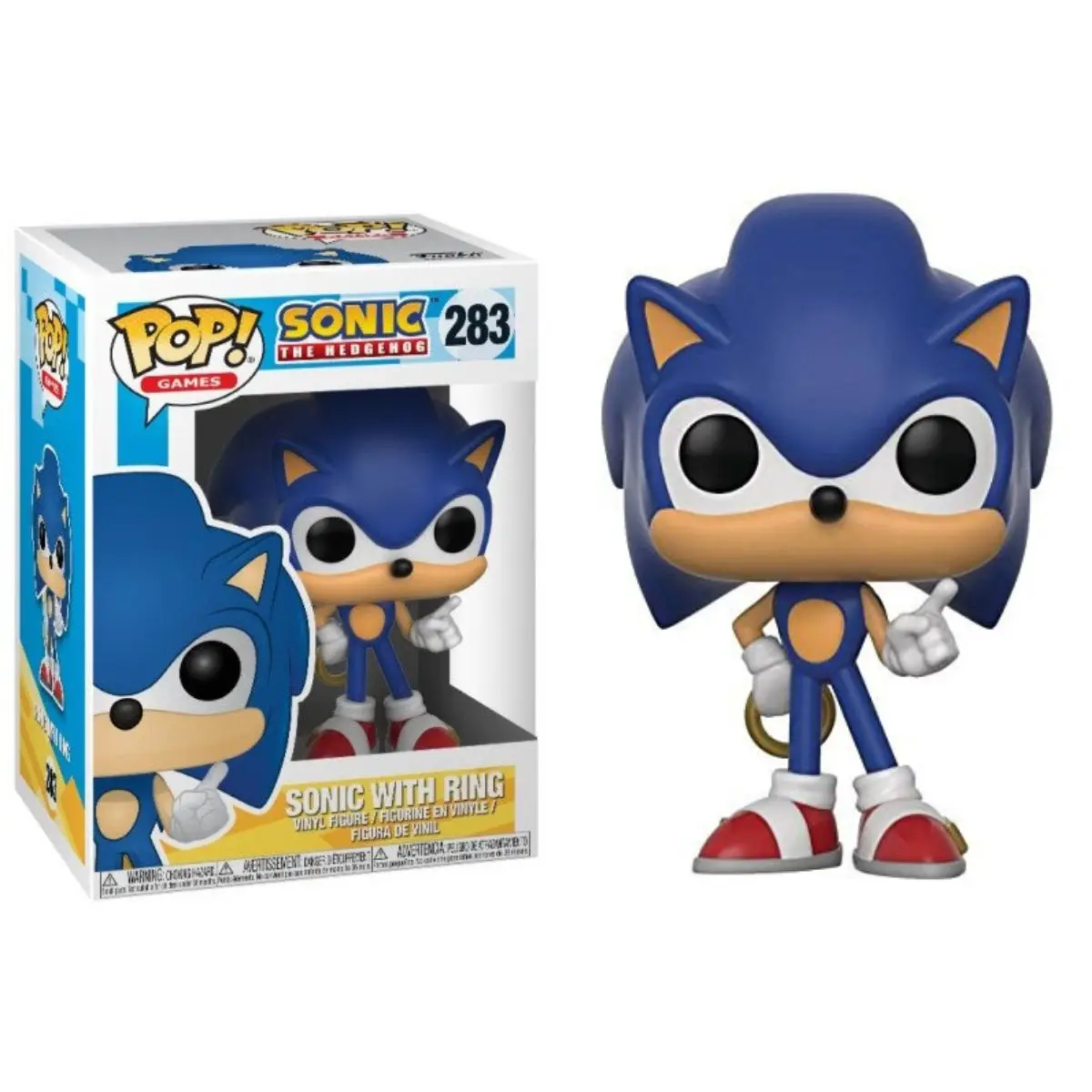 FUNKO POP! - SONIC CON ANILLO, 20146, Nº283, TIENDA CON LICENCIA OFICIAL, ENVÍO URGENTE 24-48 HORAS PENÍNSULA, JUGUETES, MUÑECO