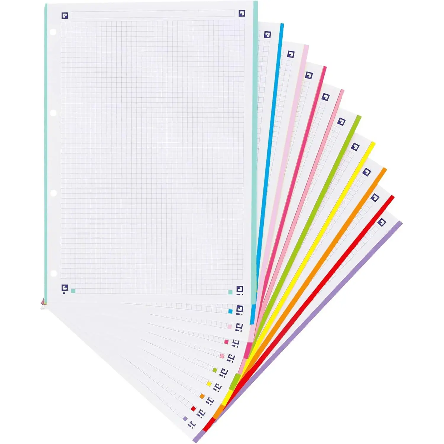 Oxford Hamelin replacement grid sheets A4 | 160 multicolored sheets