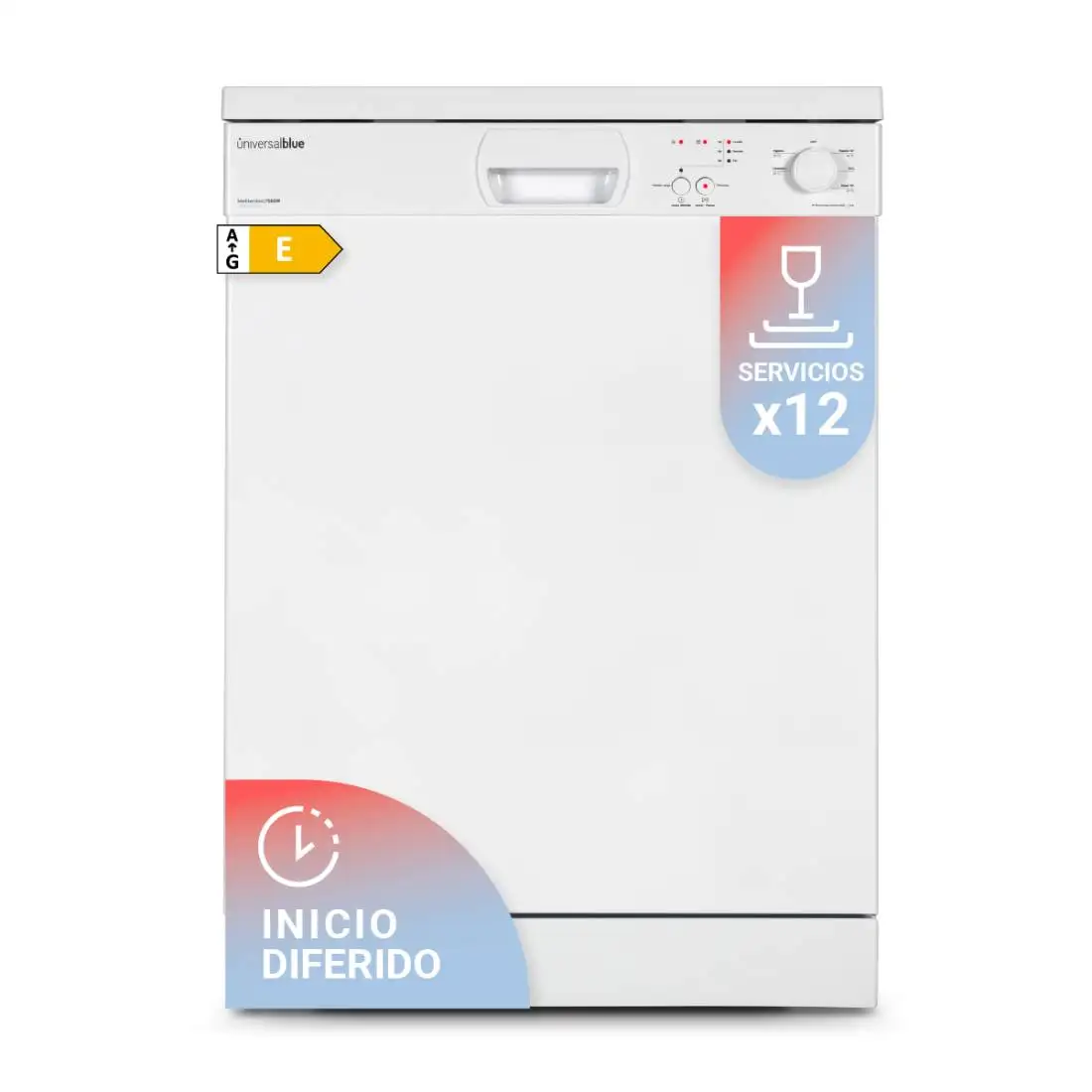 UNIVERSALBLUE dishwasher JAVA 5060W free installation White 60 Cm-capacity 12 services-6 washing programs