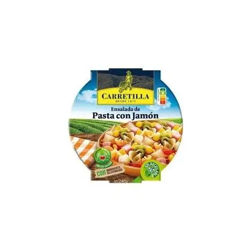 CARRETILLA Ensalada de Pasta con Jamón 8 UDS de 240 GR Con Ingredientes Seleccionados