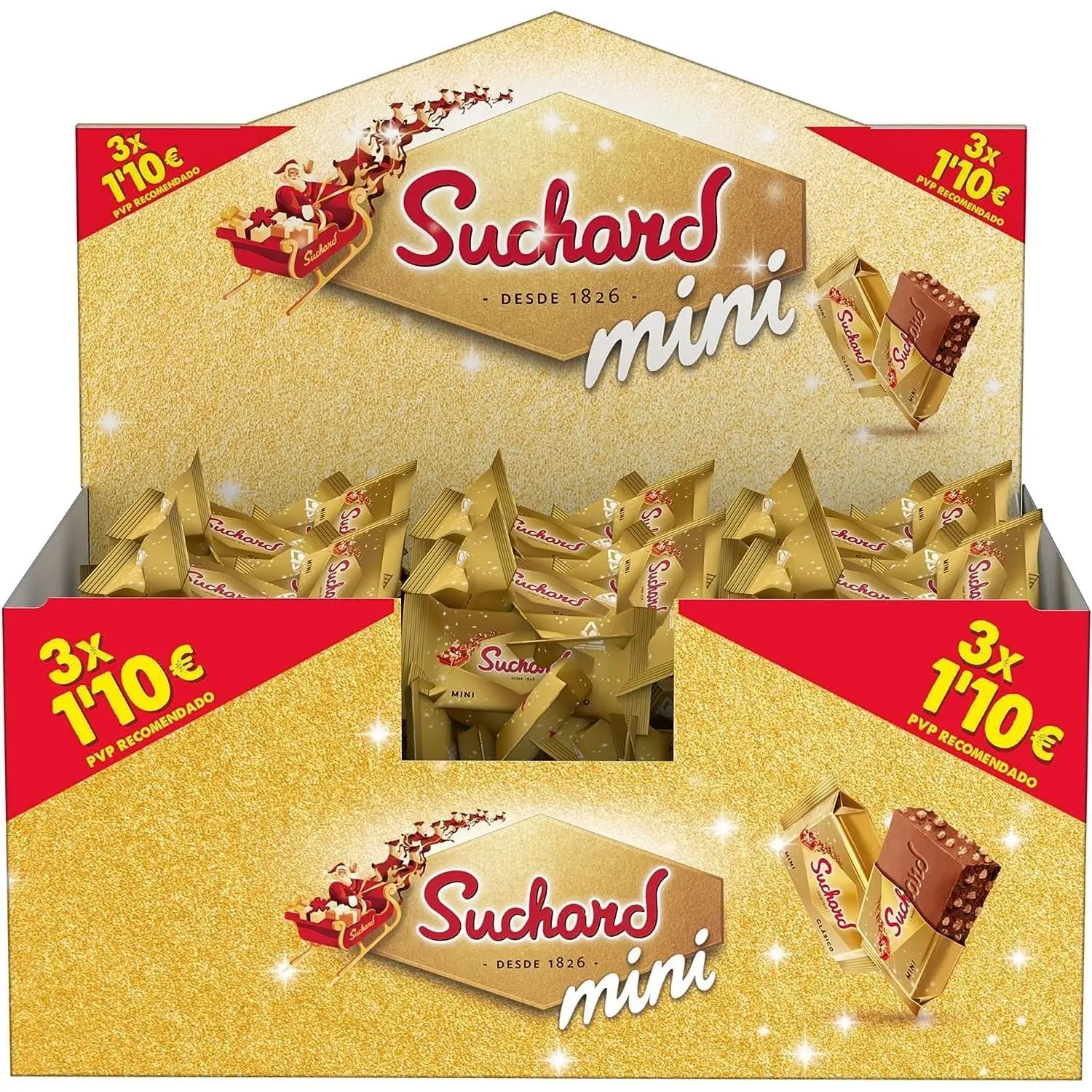 Suchard Mini Tabletas de Turrón de Chocolate con Leche y Arroz Inflado Porciones Individuales 910g - 70 unidades aproximadamente