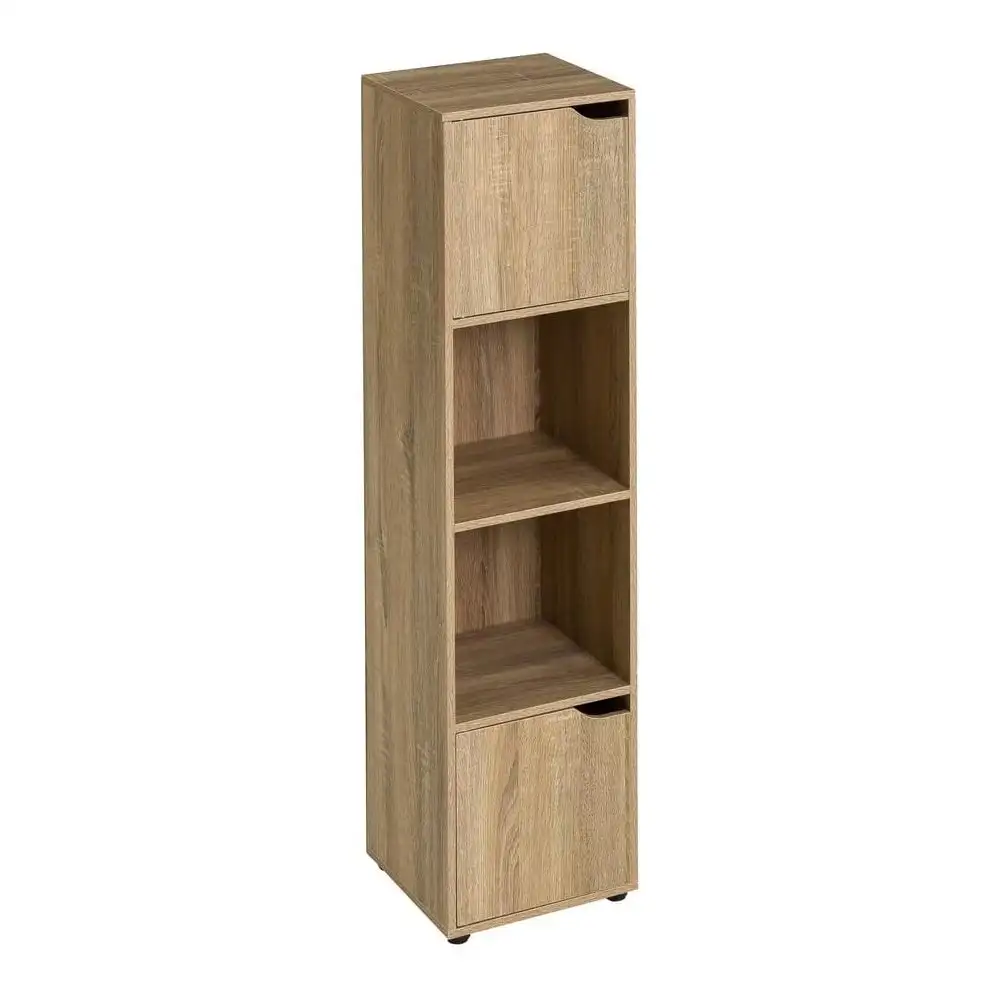 Lola Home Estantería de puerta de madera marrón de 119x29x30 cm