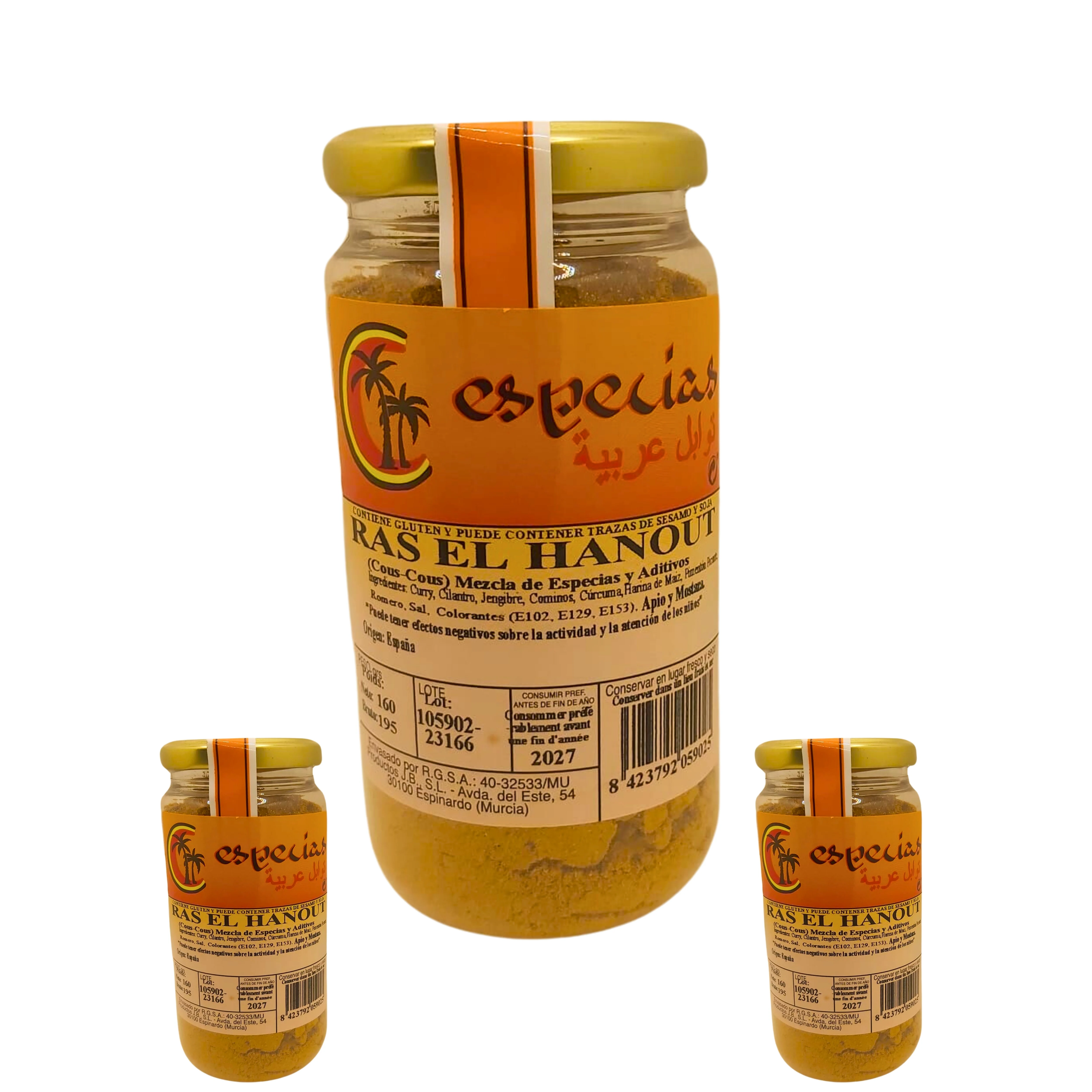 2 BOTE DE ESPECIAS RAS EL HANOUT PRECINTO DE GARANTIA 160G.DE ESPANA
