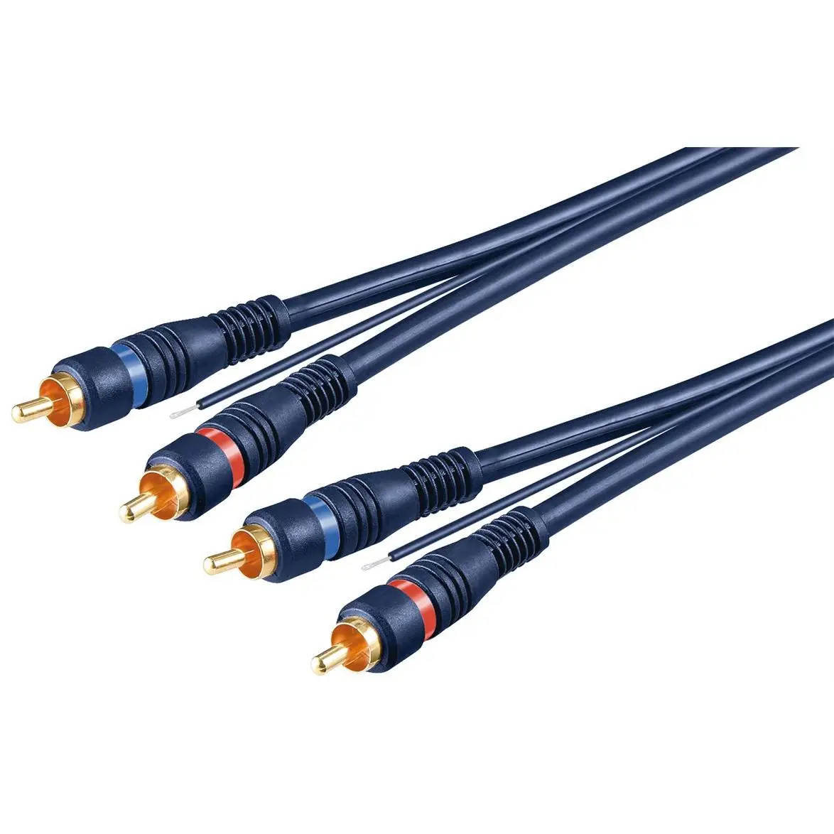 Goobay 50175 cable de audio 5 m 2 x RCA Azul, Rojo