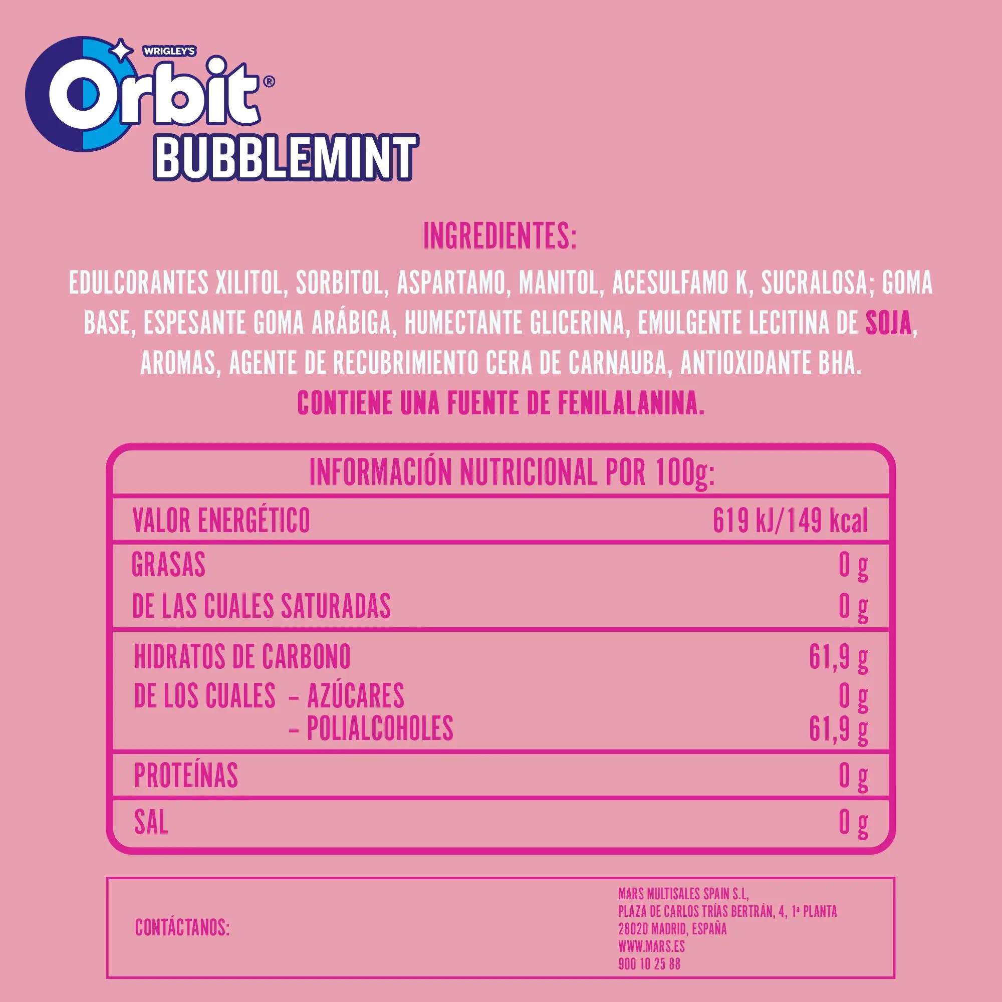 Orbit bubblemint fruit and mint sugar-free gum jars, 6 x 46 units #4