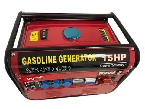 2500w gasoline generator with silent technology, 15 liter tank and 4 three-phase single-phase electrical outlets