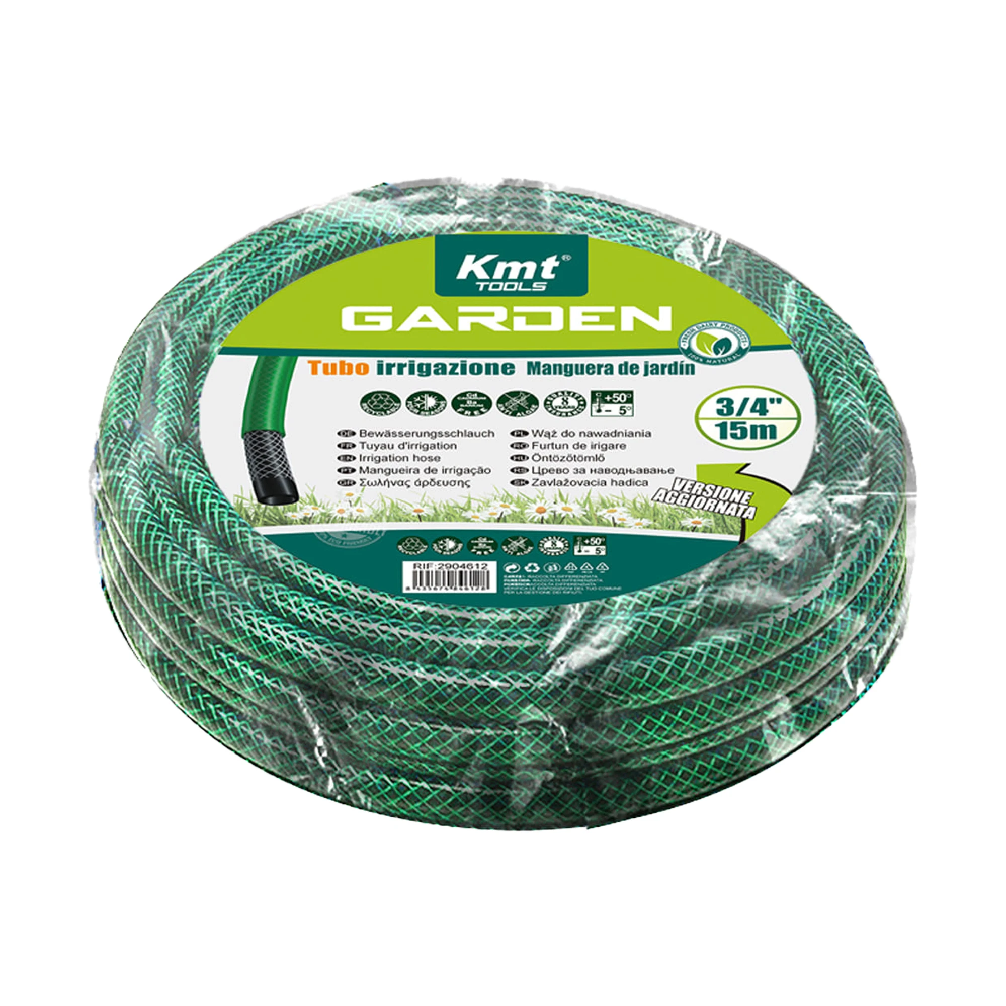 UD - Manguera de Jardín 3/4” 15m | Antialgas, Resistente UV, Alta Presión, PVC Reforzado