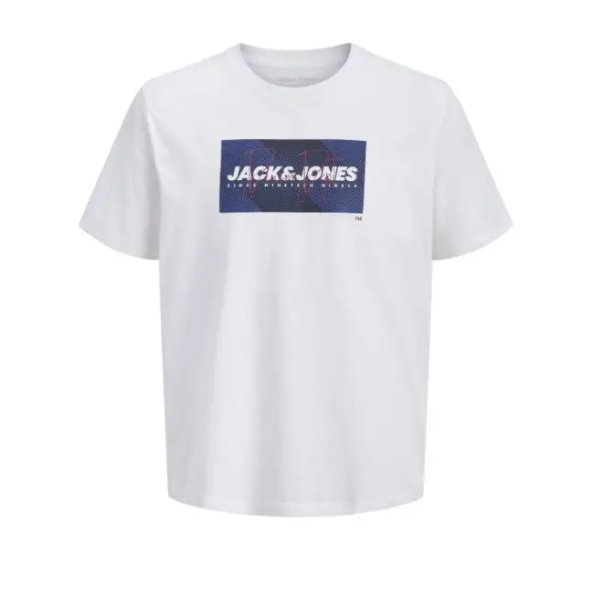 Jack & Jones Camiseta Hombre Manga Corta Cuello Redondo Regular Fit Algodón Casual Blanco REF 12288492