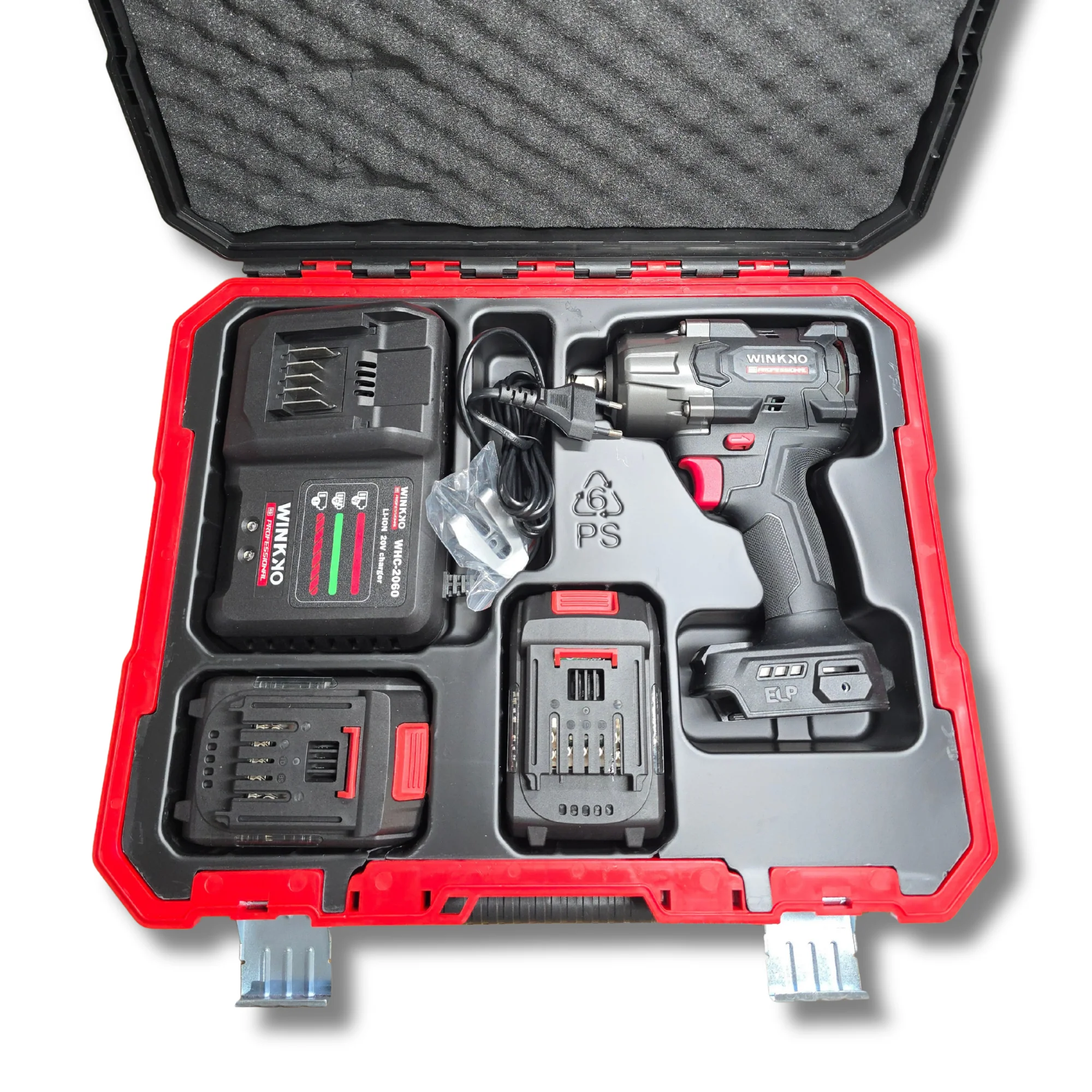 Pistola de Impacto Profesional 20V Brushless 1/2'' 850Nm con 2 Baterías 4.0Ah y Maletín