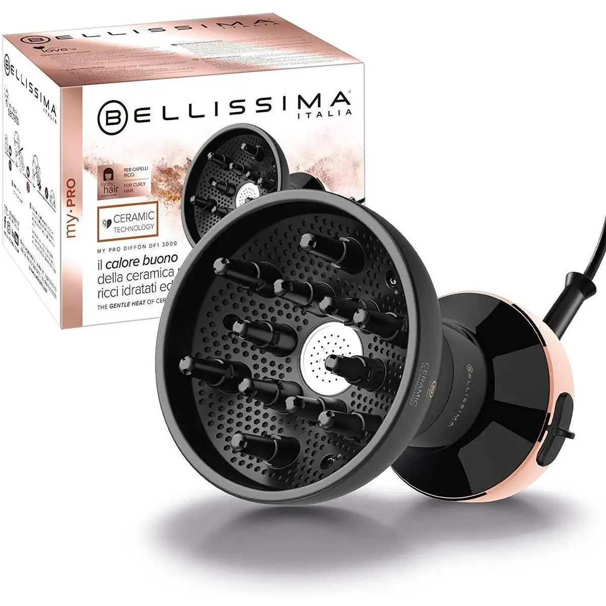 Bellissima my pro diffon ceramic df1 3000 - hot air diffuser for curls, 700w, ceramic technology, delicate drying without frizz