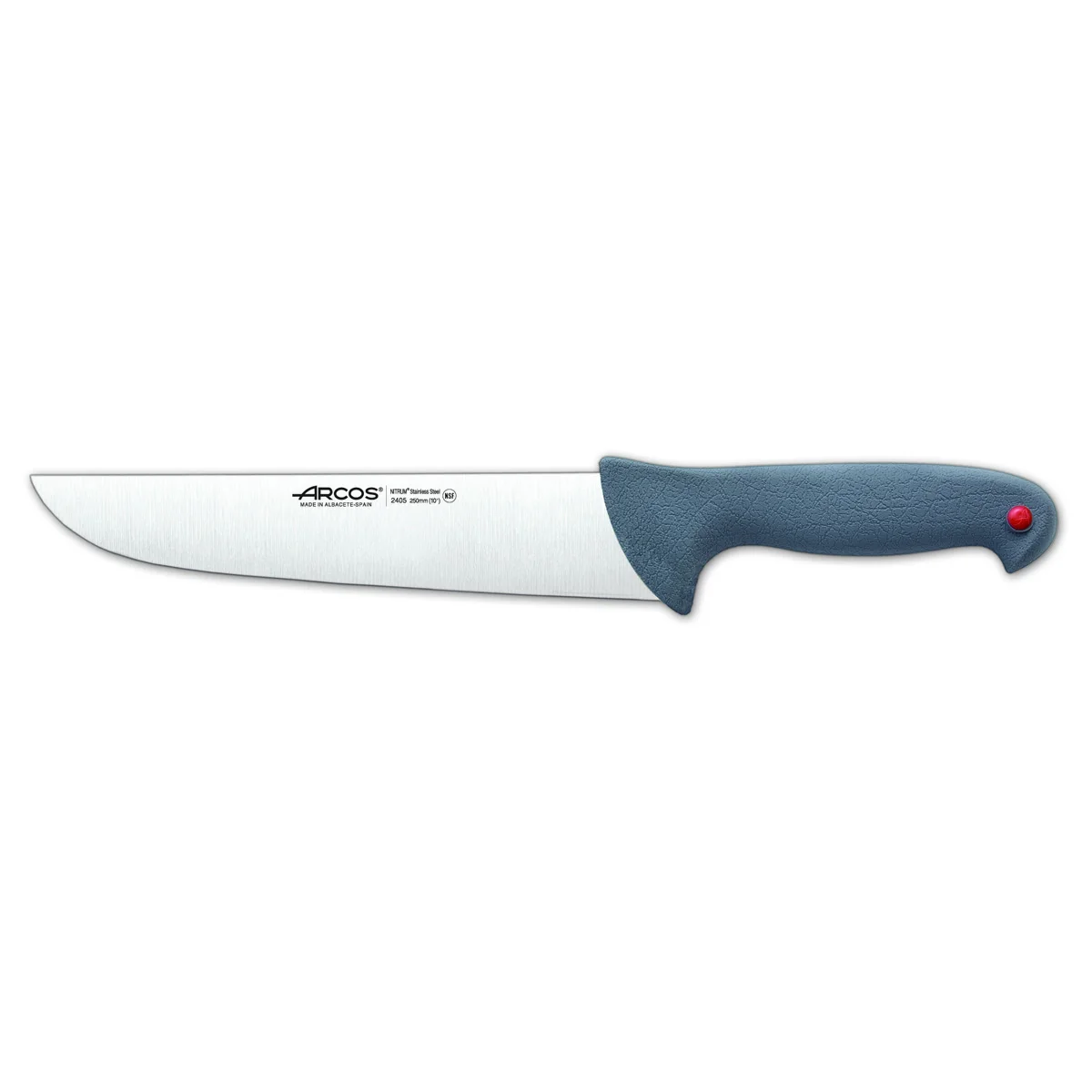 Cuchillo de Carnicero Arcos Colour Prof 240500 de Acero Inoxidable Nitrum y Mango Ergonómico de Polipropileno Hoja 25 Cm