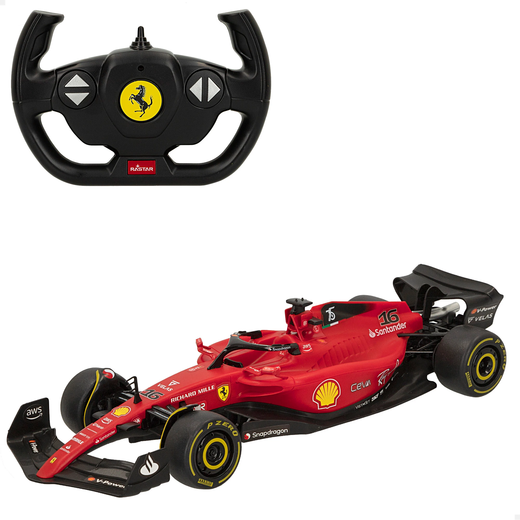 RASTAR - Coche teledirigido Fórmula 1 2022 Oracle Red Bull Racing RB18 o Ferrari F1-75, Licencia oficial, Escala 1:18, Mando frecuencia 2.4 GHz, 6 direcciones, Coches teledirigidos, Vehículo